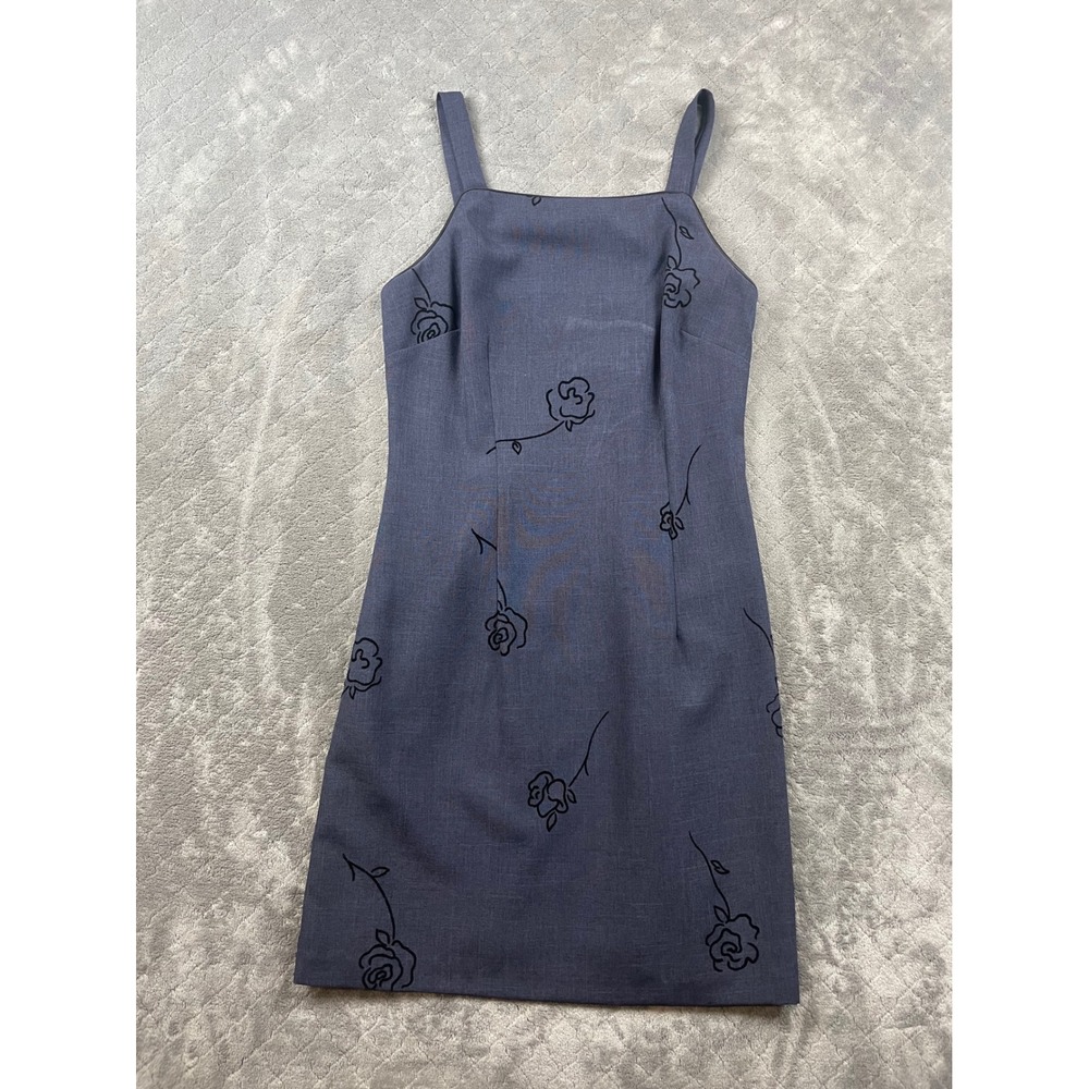 City Triangles Navy‎ Blue Floral Print Square Neck Mini Dress Size S
